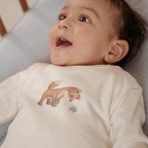 Shirt lange mouw - Zand - Forest Friends - Vosje