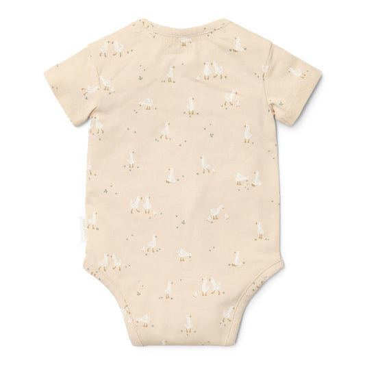 Romper korte mouw - Beige - Newborn Naturals - Little Goose