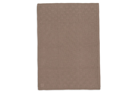 Deken Wieg 75x100cm Box Knit - Milky Coffee - GOTS