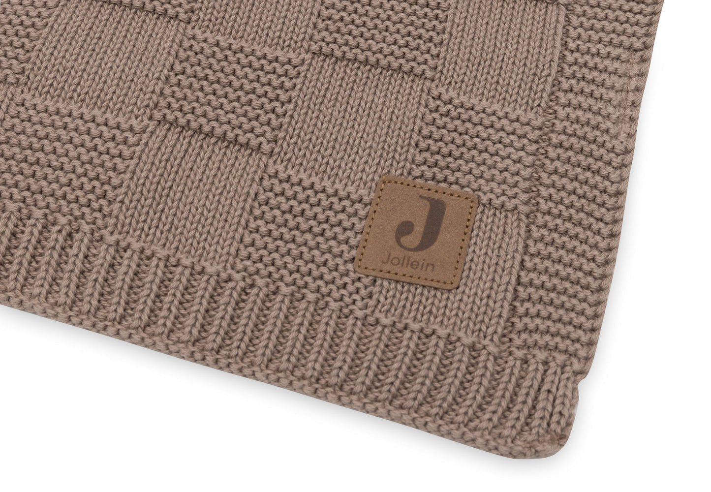 Deken Wieg 75x100cm Box Knit - Milky Coffee - GOTS