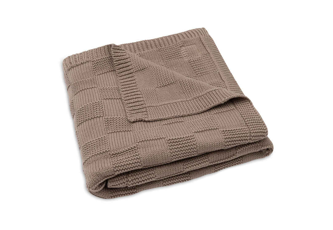 Deken Wieg 75x100cm Box Knit - Milky Coffee - GOTS