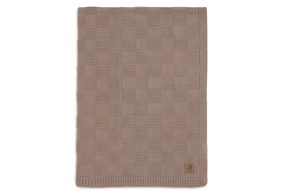 Deken Wieg 75x100cm Box Knit - Milky Coffee - GOTS