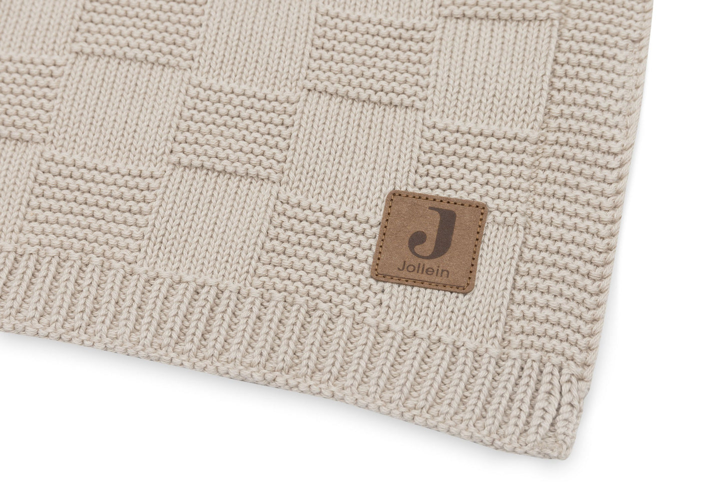 Deken Wieg 75x100cm Box Knit - Warm Sand - GOTS