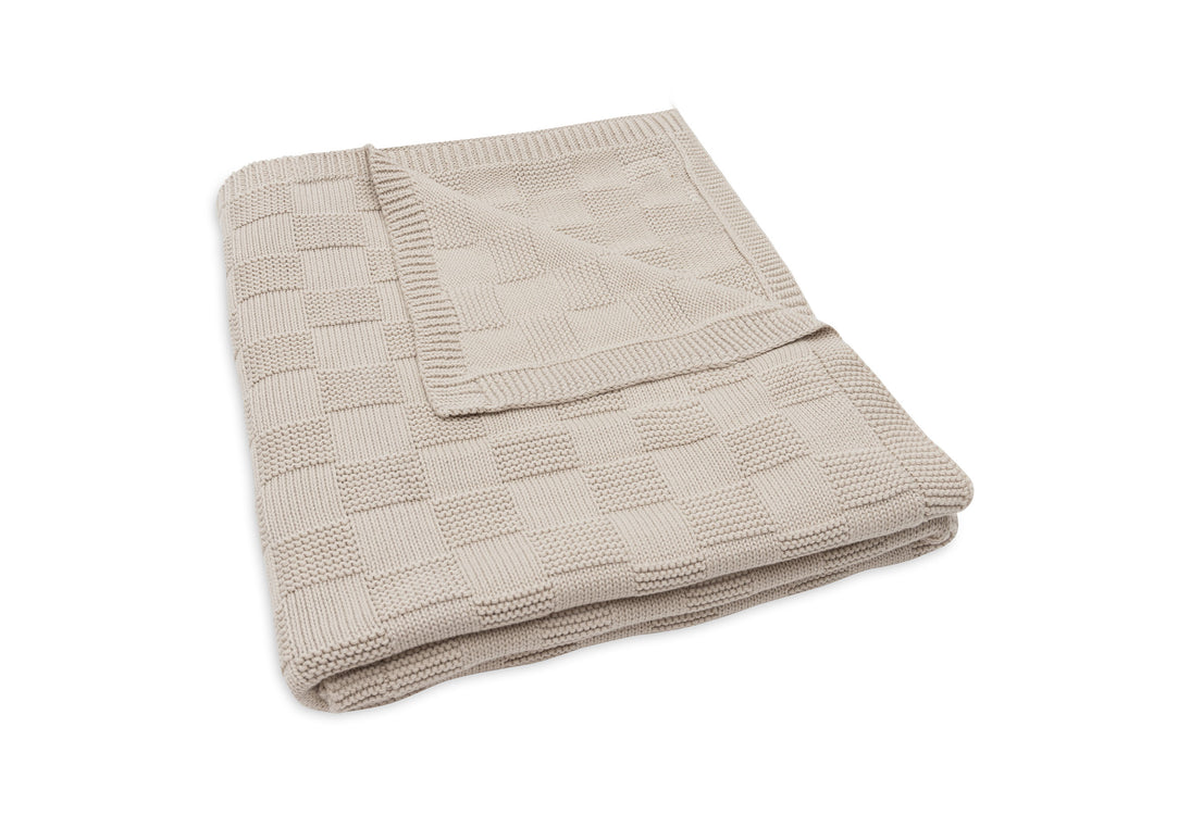 Deken Wieg 75x100cm Box Knit - Warm Sand - GOTS