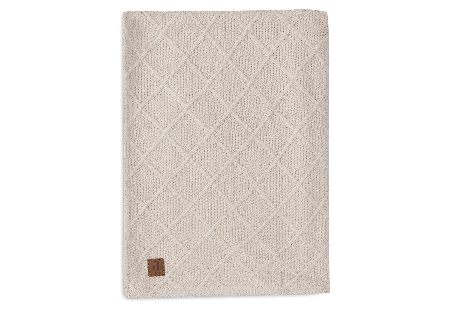 Deken Wieg 75x100cm Check Knit - Oatmeal/Teddy Fleece