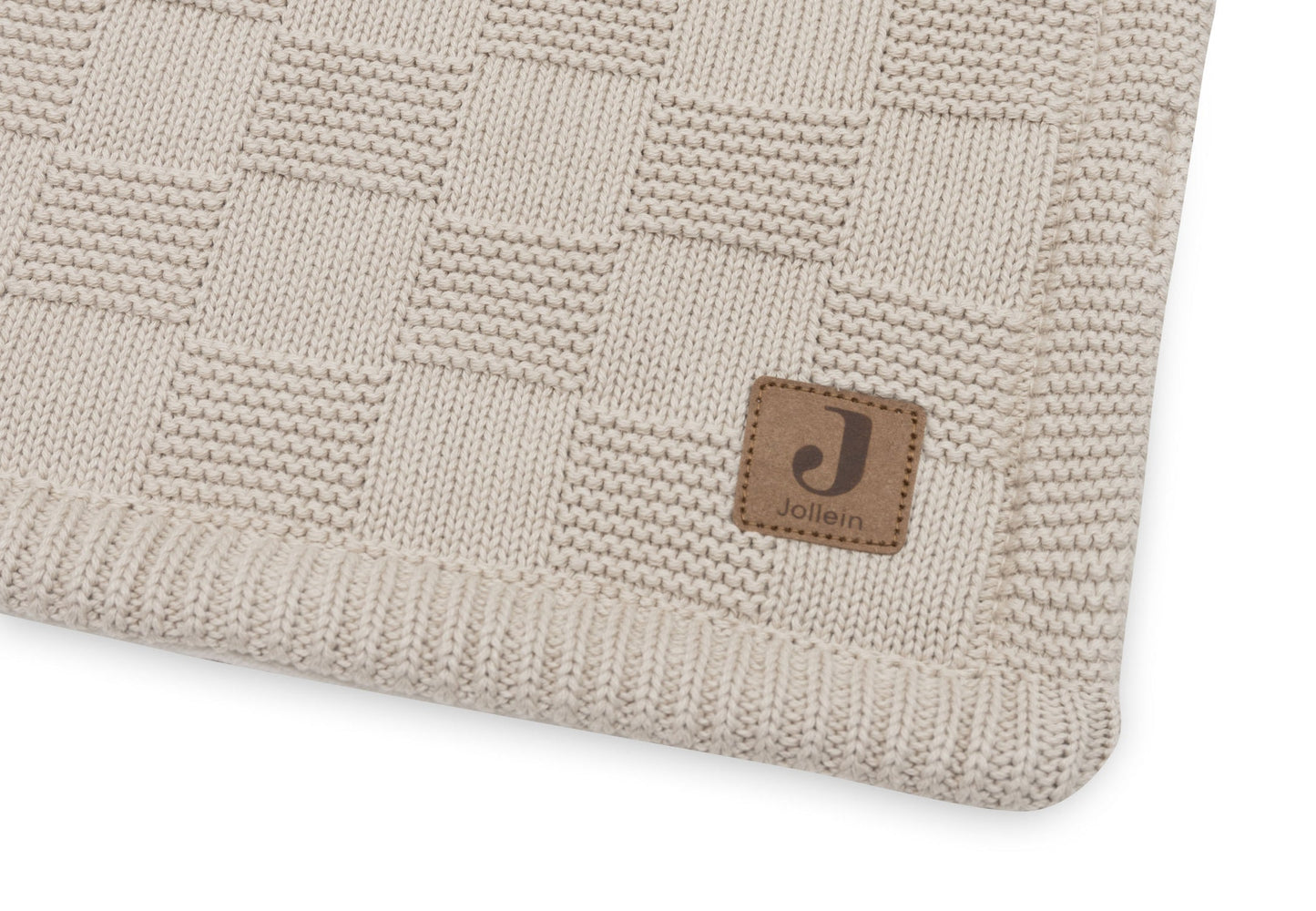 Deken Wieg 75x100cm Box Knit - Warm Sand/Velvet - GOTS