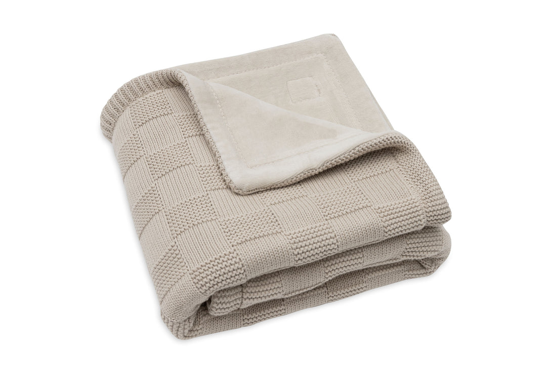 Deken Wieg 75x100cm Box Knit - Warm Sand/Velvet - GOTS