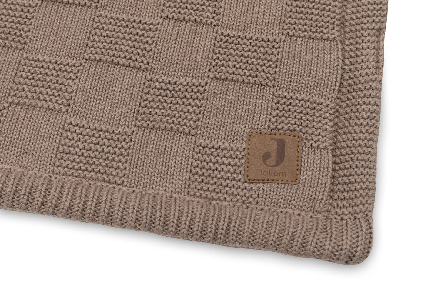 Deken Wieg 75x100cm Box Knit - Milky Coffee/Velvet - GOTS