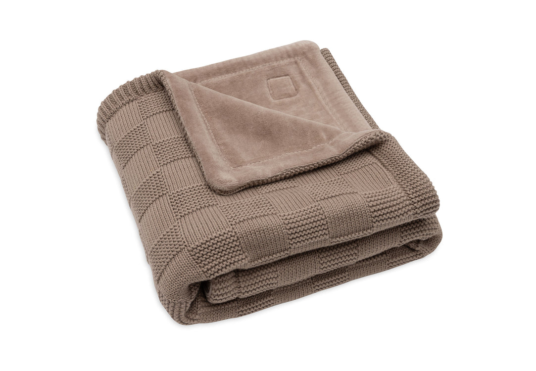 Deken Wieg 75x100cm Box Knit - Milky Coffee/Velvet - GOTS