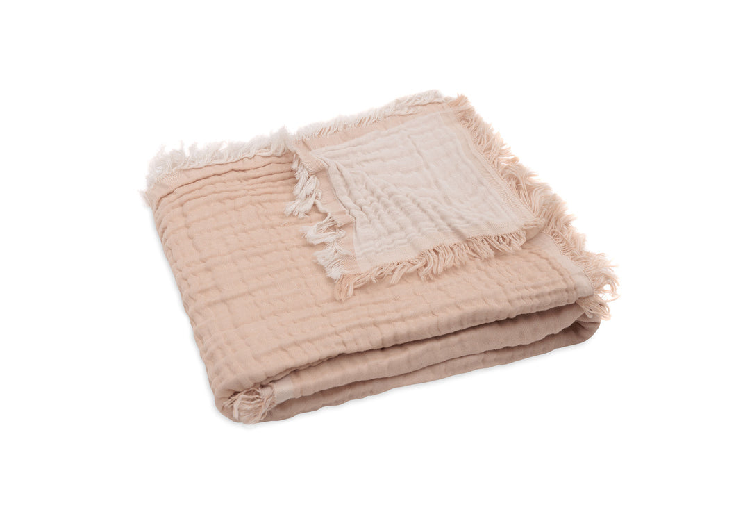 Deken Wieg 75x100cm Fringe Moonstone/Ivory - GOTS