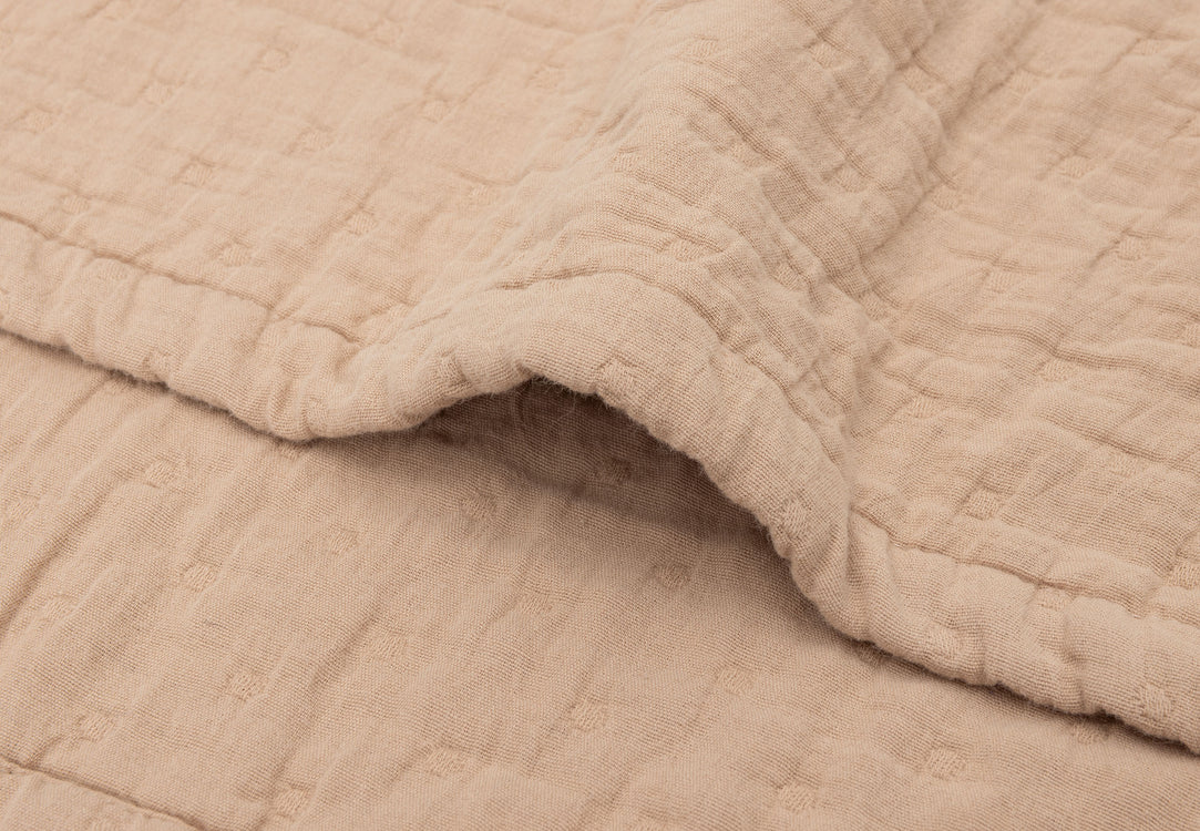 Deken Hydrofiel 75x100cm Jacquard - Biscuit - GOTS