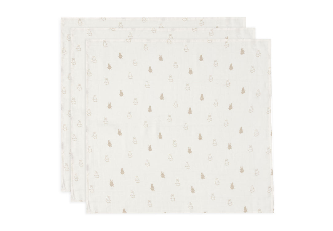 Hydrofiele Doek Small 70x70cm Happy Miffy - Nougat - 3 Stuks