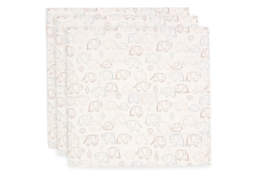 Hydrofiele Doek Small 70x70cm - Elephant Tales - 3 Stuks