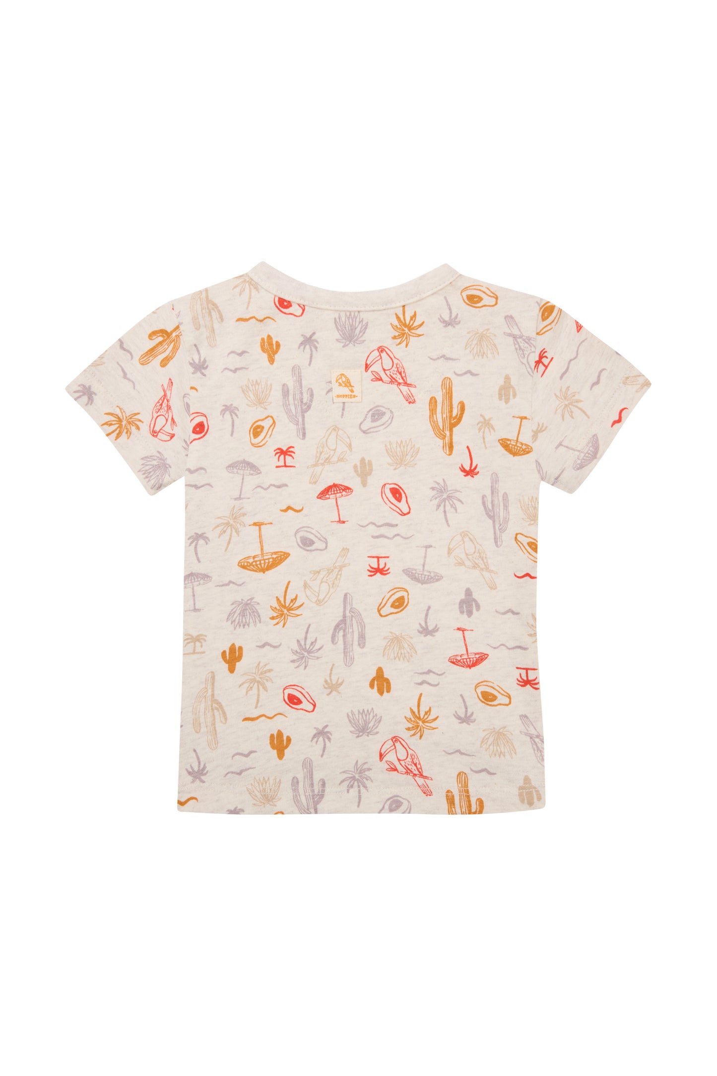 T-shirt Olle - Tropical pattern Off white