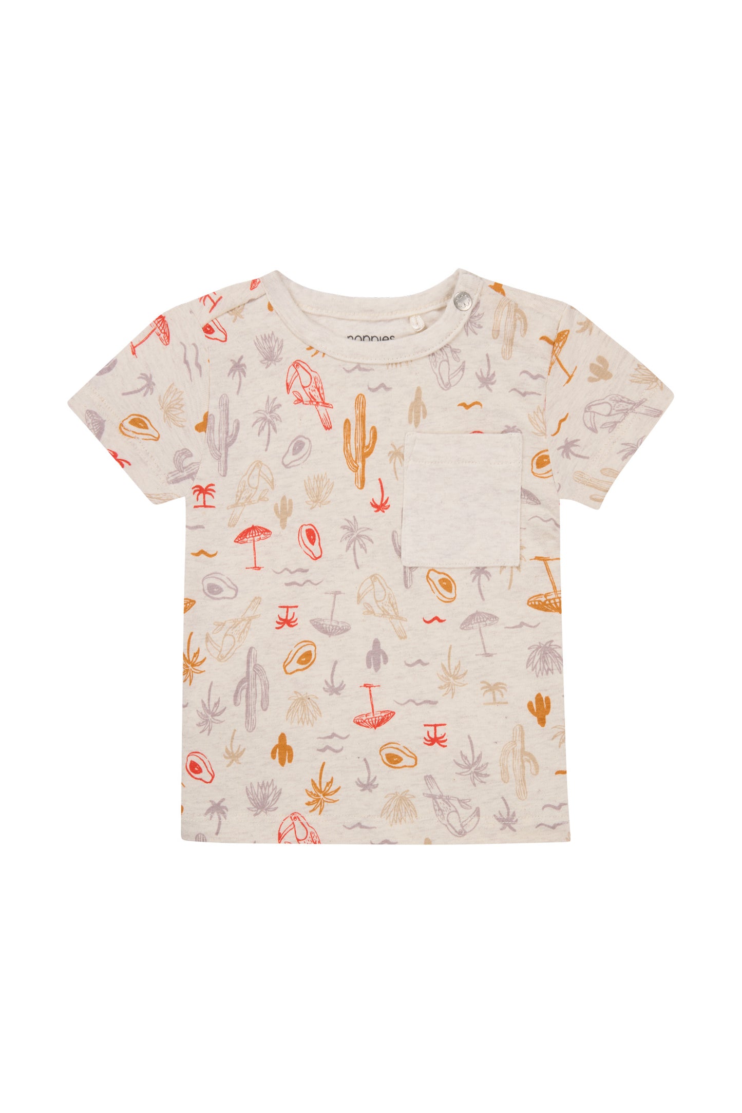 T-shirt Olle - Tropical pattern Off white