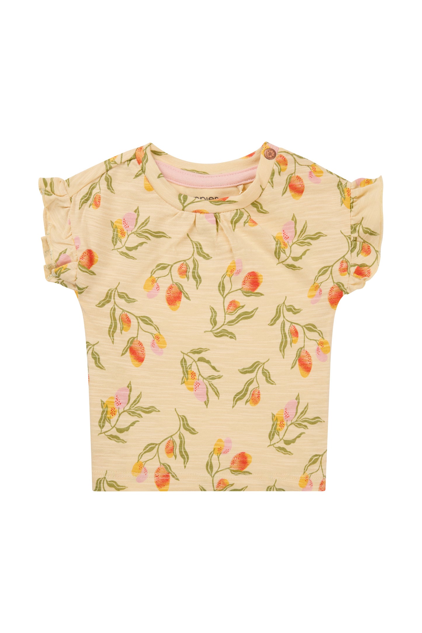 T-shirt Moraga - Fruit pattern Medium Yellow