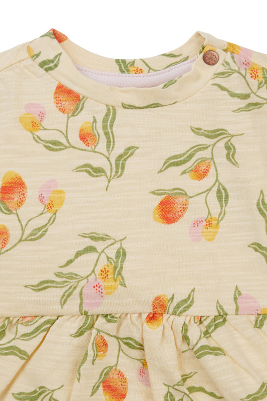 Jurk Mobinee - Fruit pattern Medium Yellow