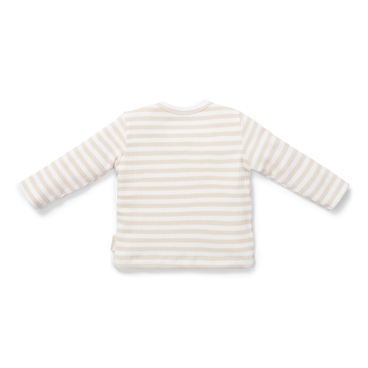 Long sleeve T-shirt Stripe Sand/White