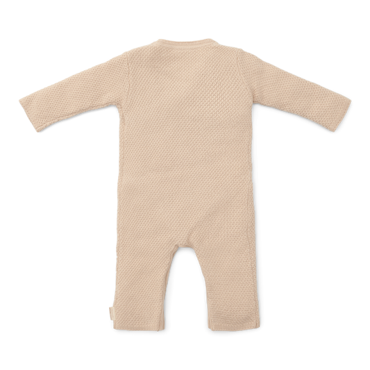Knitted romper with wrap over Sand