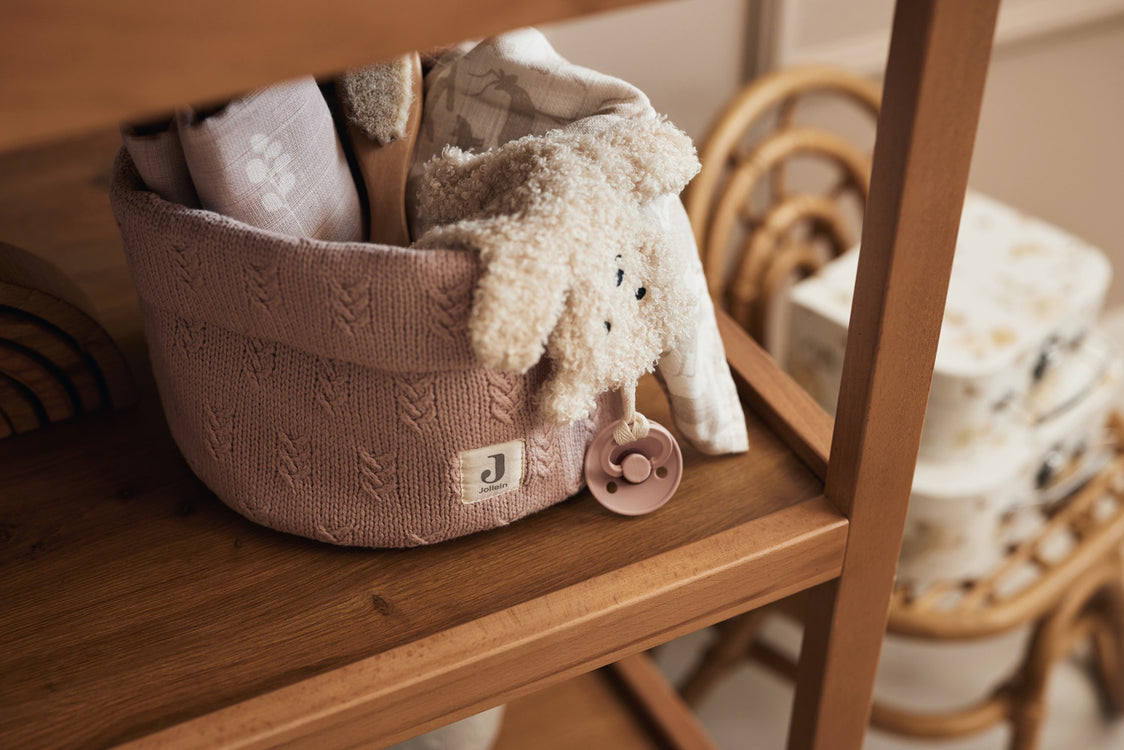 Changing basket Grain Knit - Wild Rose