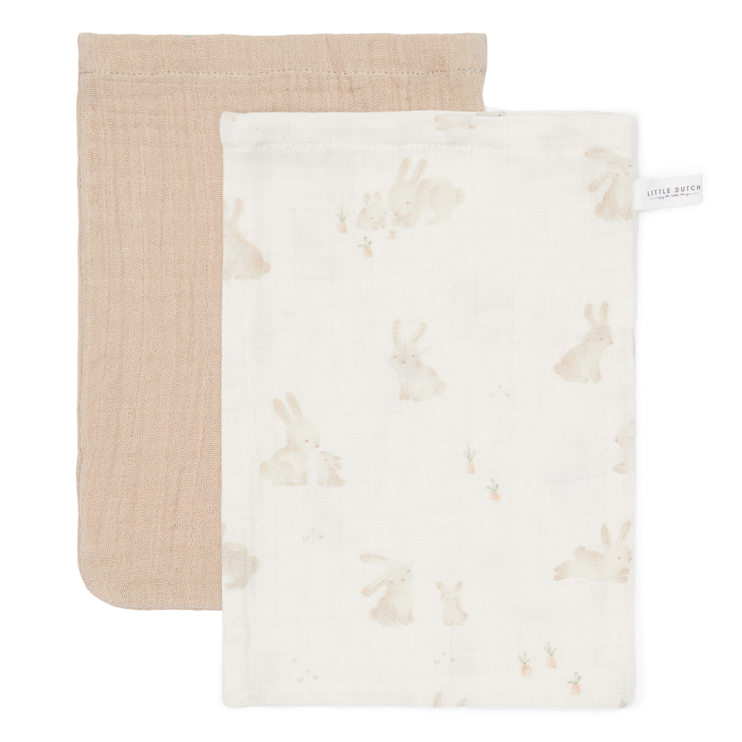 Washandjes set hydrofiel Baby Bunny / Beige