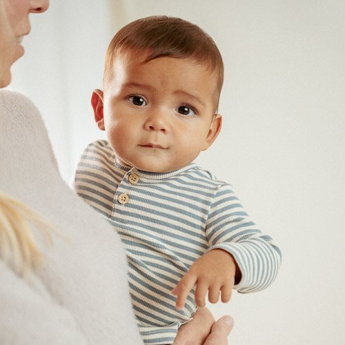 Shirt lange mouw - Blauw - Forest Friends - Stripe × 1