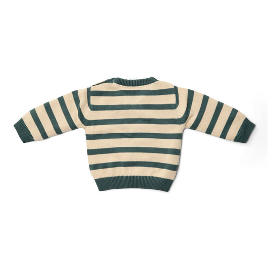 Gebreide trui - Groen - Forest Friends - Stripe