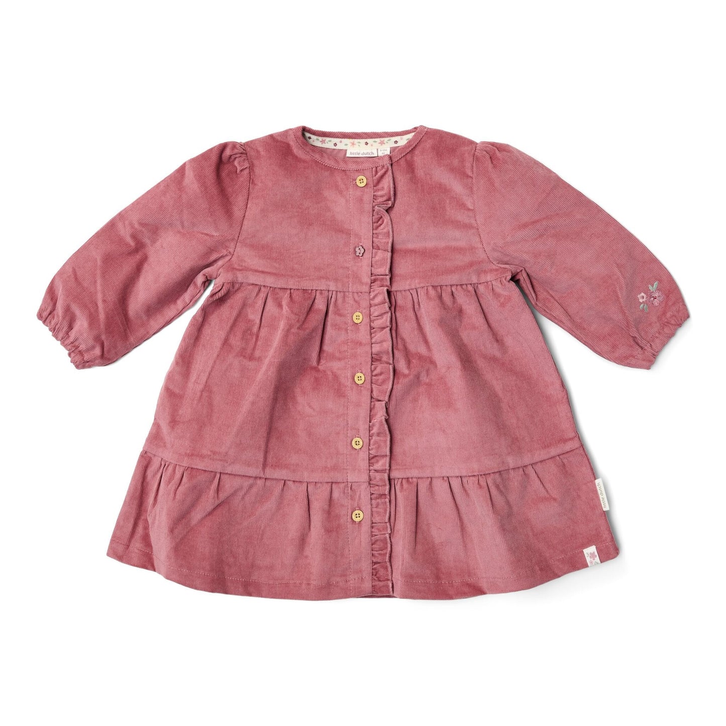 Jurk lange mouw - Roze - Fairy Garden - Corduroy