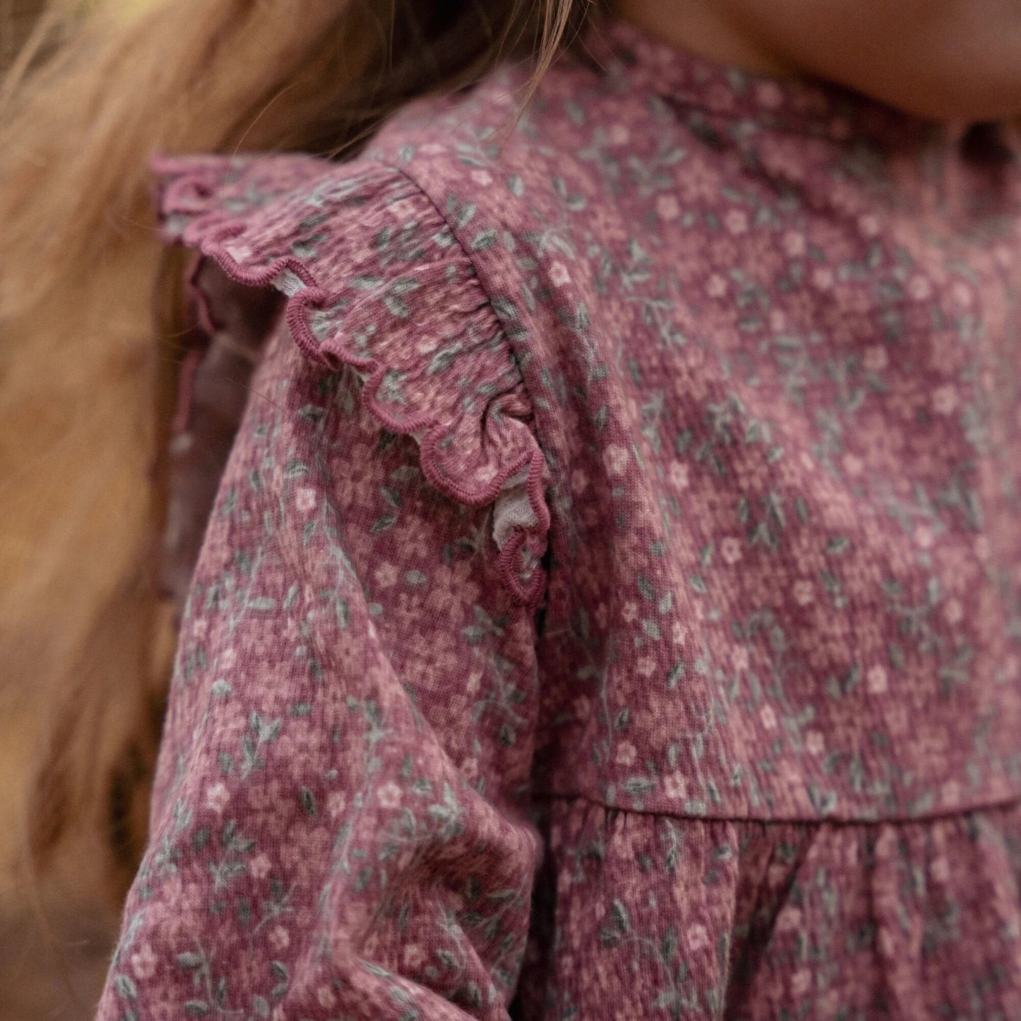 Jurk lange mouw - Roze - Fairy Garden - Bloemen