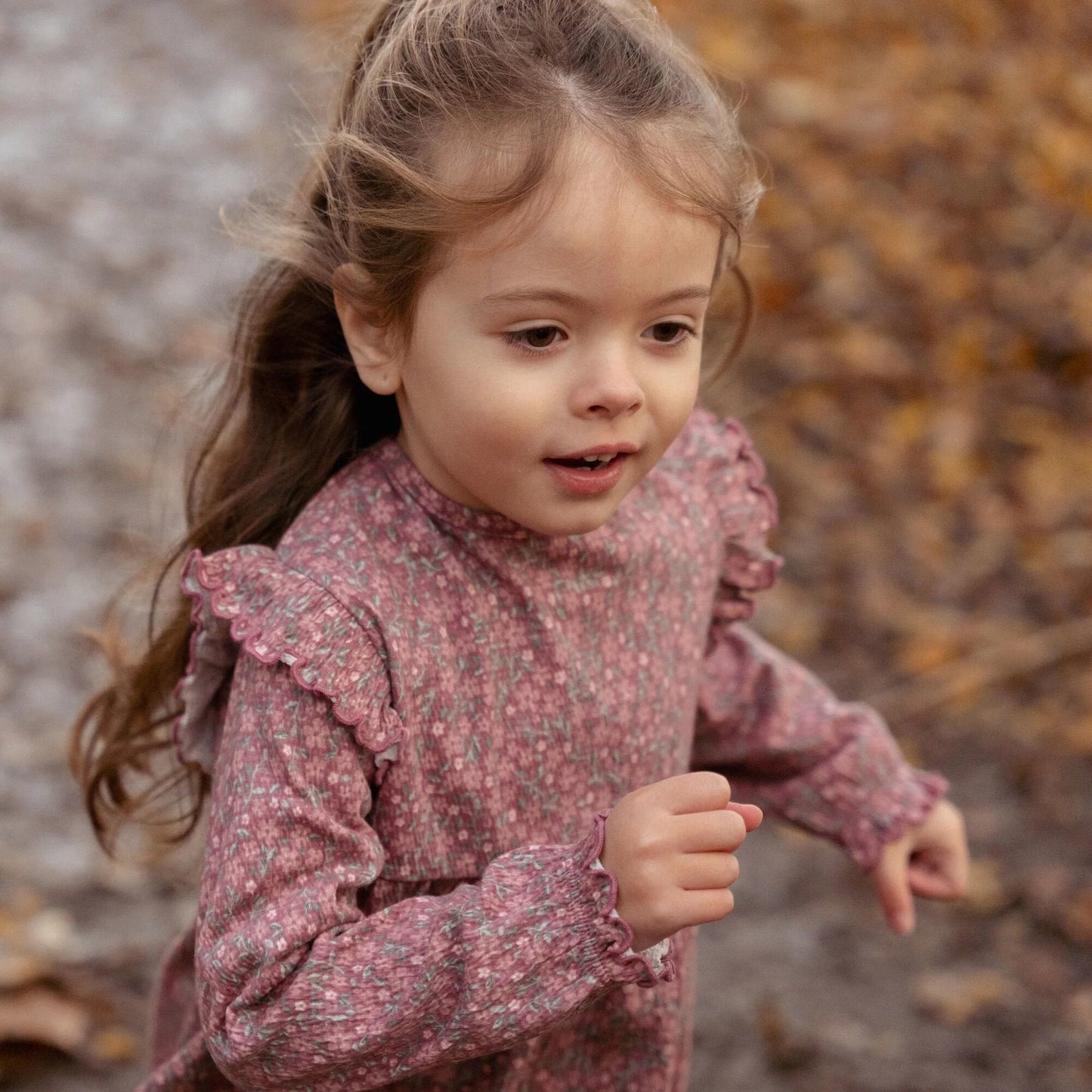 Jurk lange mouw - Roze - Fairy Garden - Bloemen