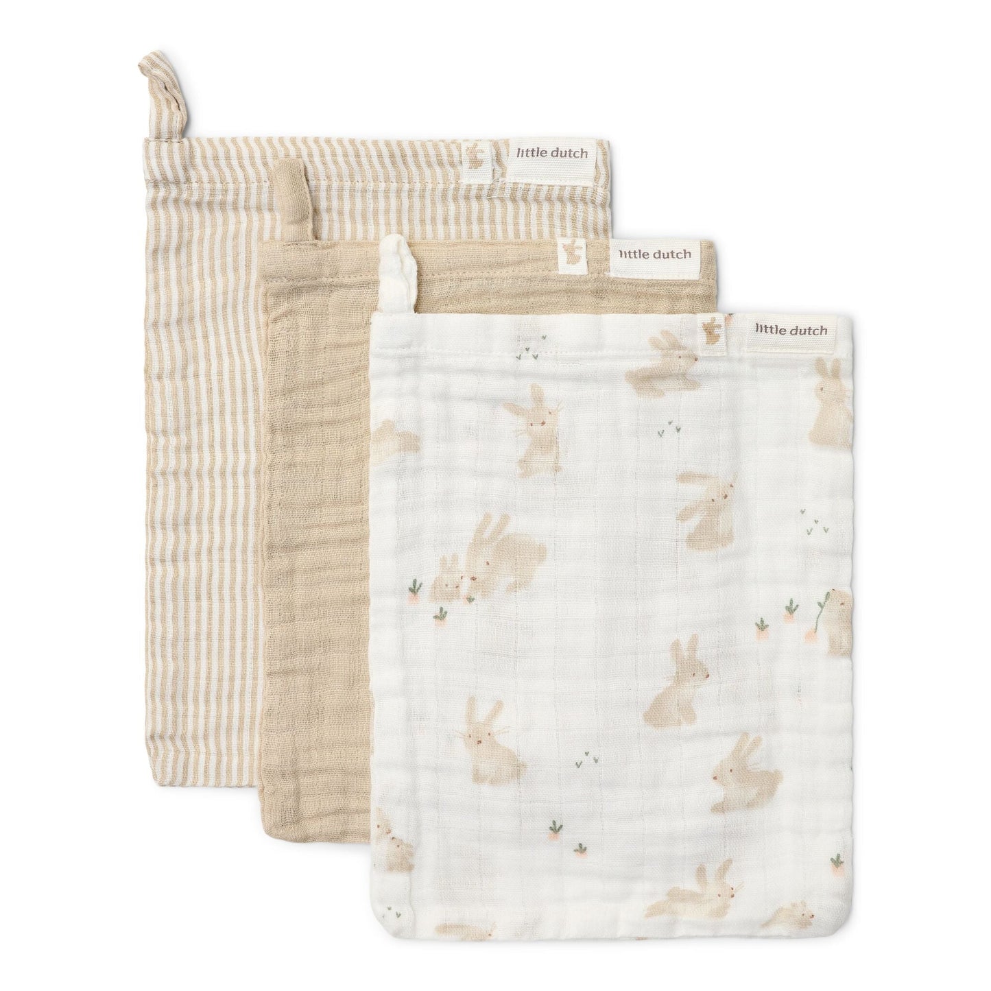 Washandjes set - Wit - Baby Bunny