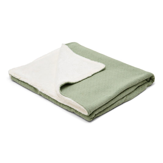Gebreid wiegdeken - Fleece – Groen – Essentials