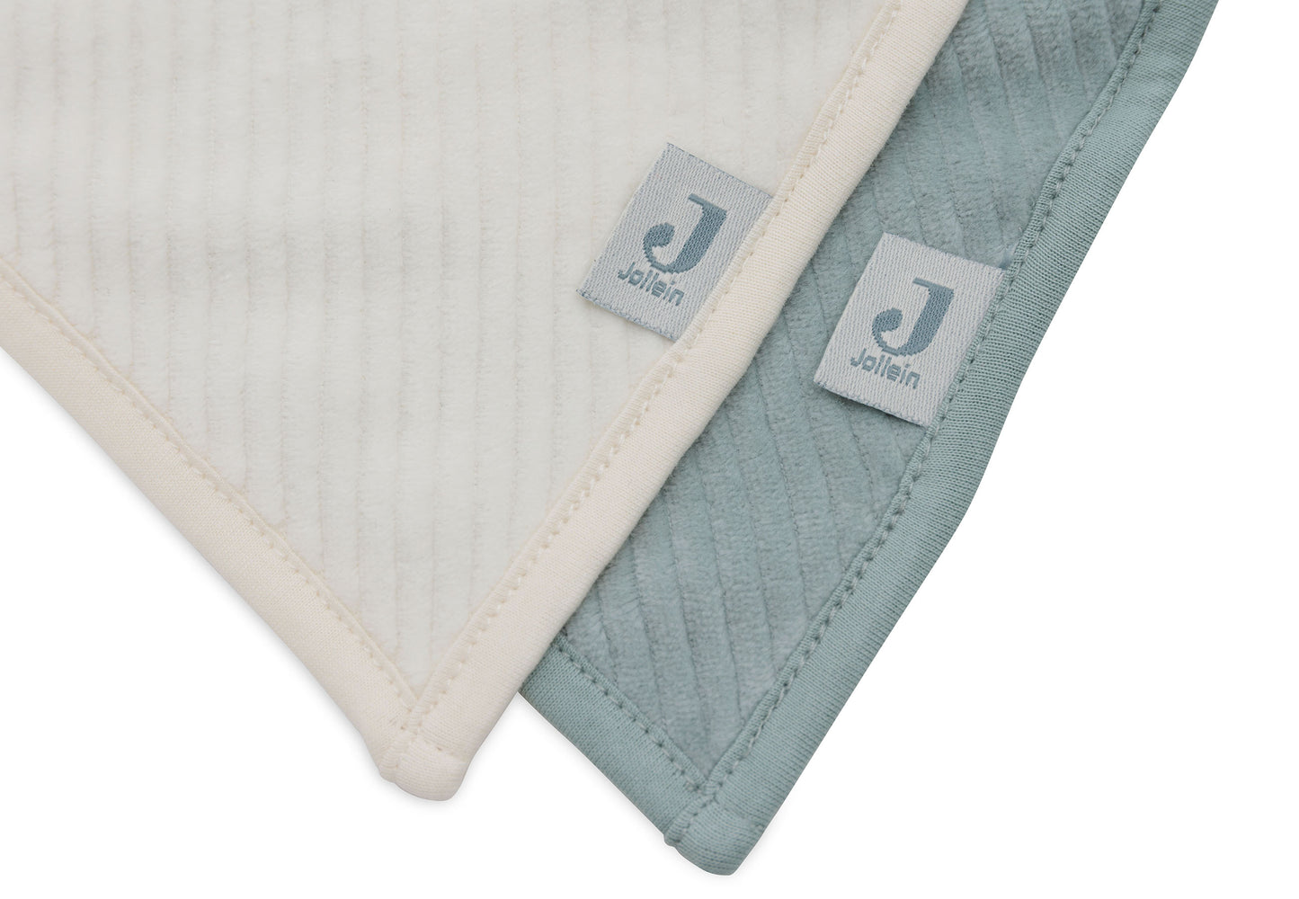 Bib Bandana Velvet Rib - Sea Green/Ivory - 2 Pieces