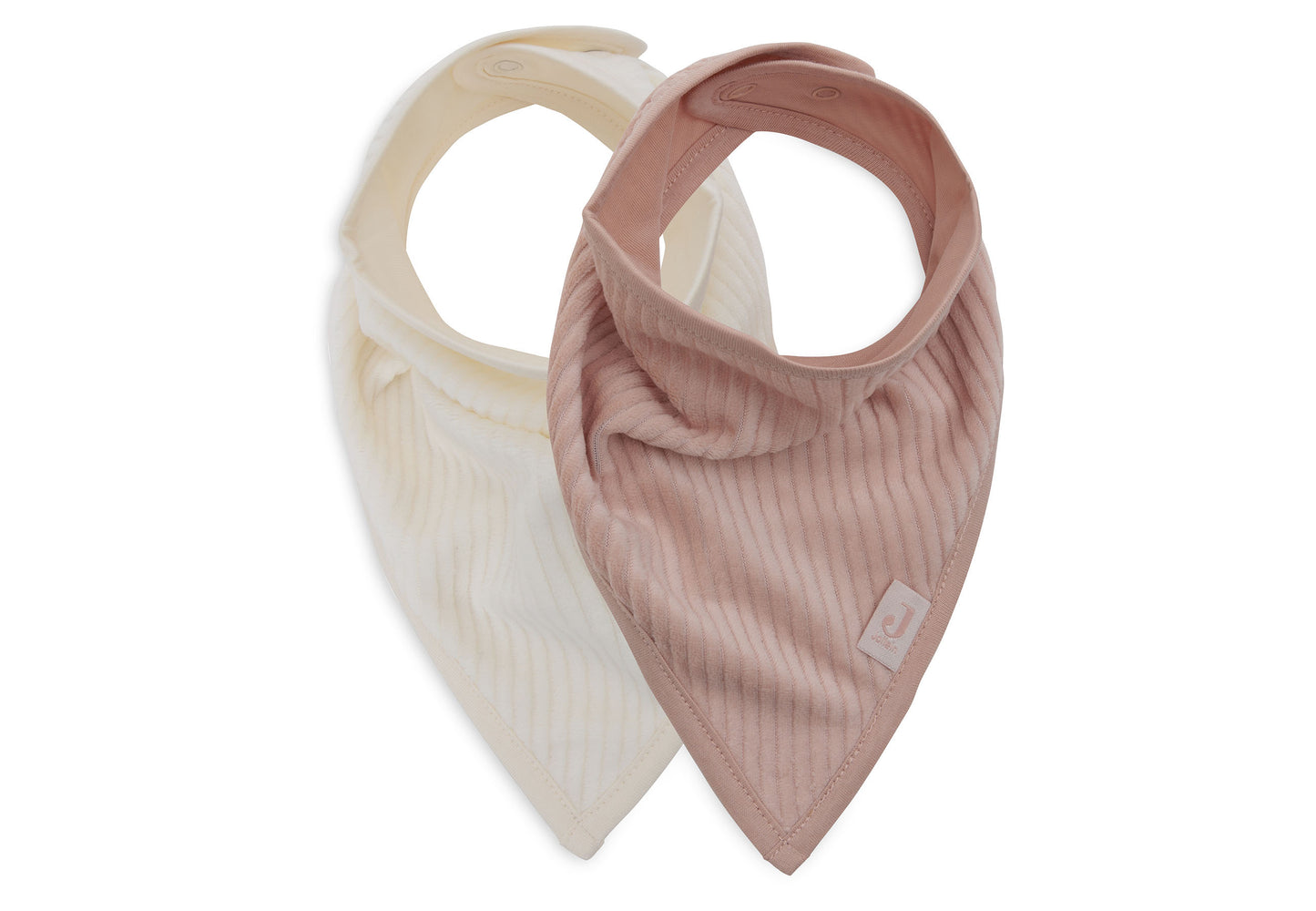 Bib Bandana Velvet Rib - Wild Rose/Ivory - 2 Pieces