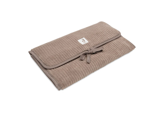 Verschoningsmat met Opbergvakken Cloudy Rib - Milky Coffee