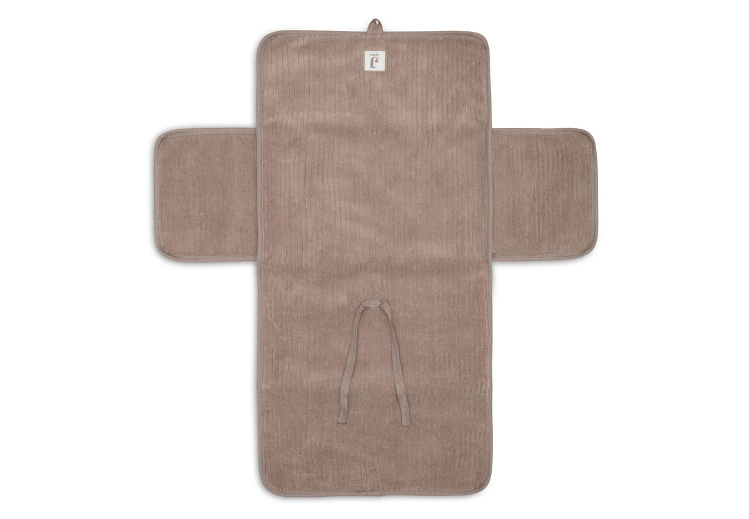 Verschoningsmat met Opbergvakken Cloudy Rib - Milky Coffee