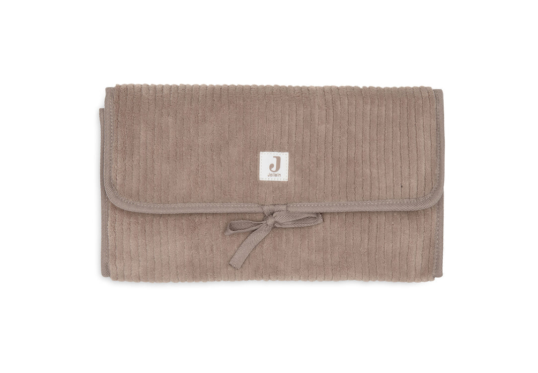 Verschoningsmat met Opbergvakken Cloudy Rib - Milky Coffee