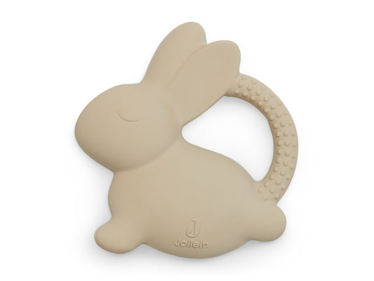 Teething Ring Rubber Bunny - Nougat