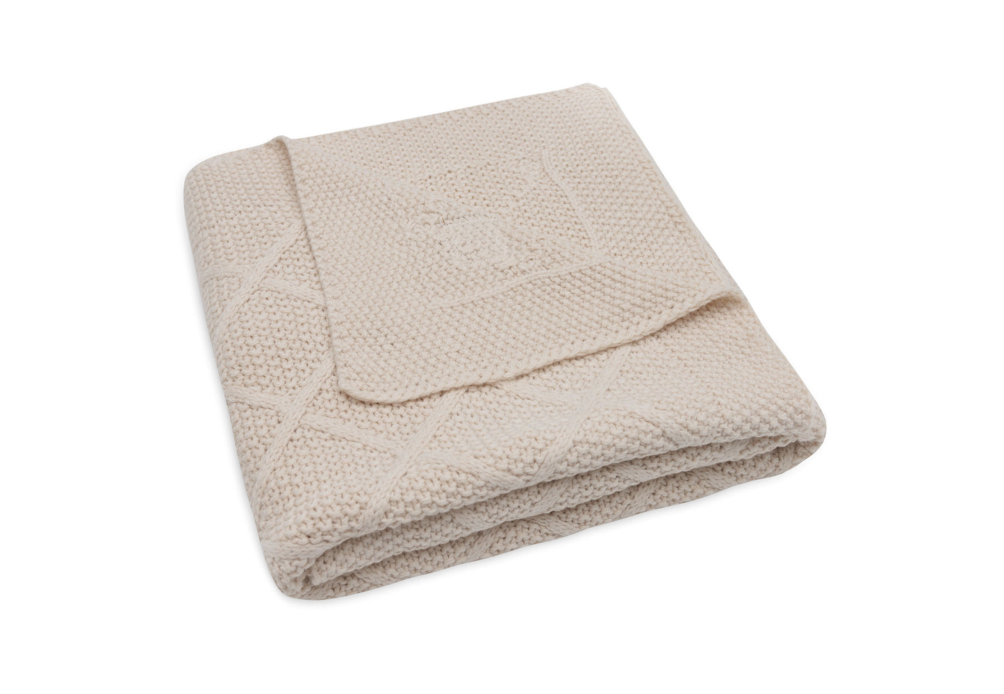 Blanket Crib 75x100cm Check Knit - Oatmeal