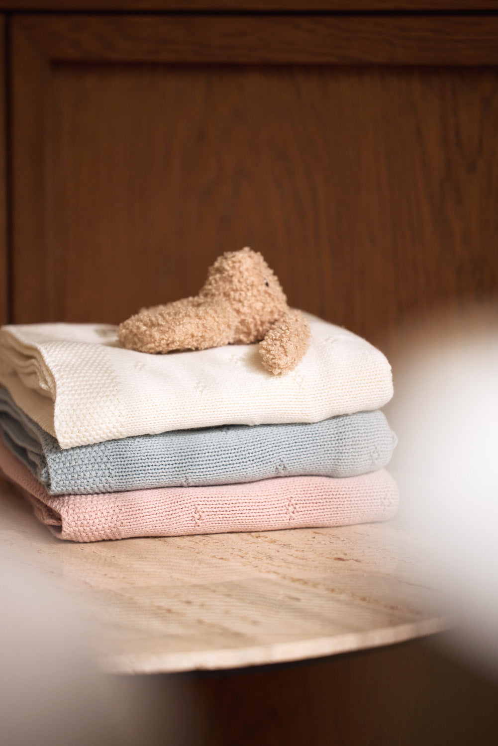 Deken Ledikant 100x150cm - Cosy Knit Wild Rose