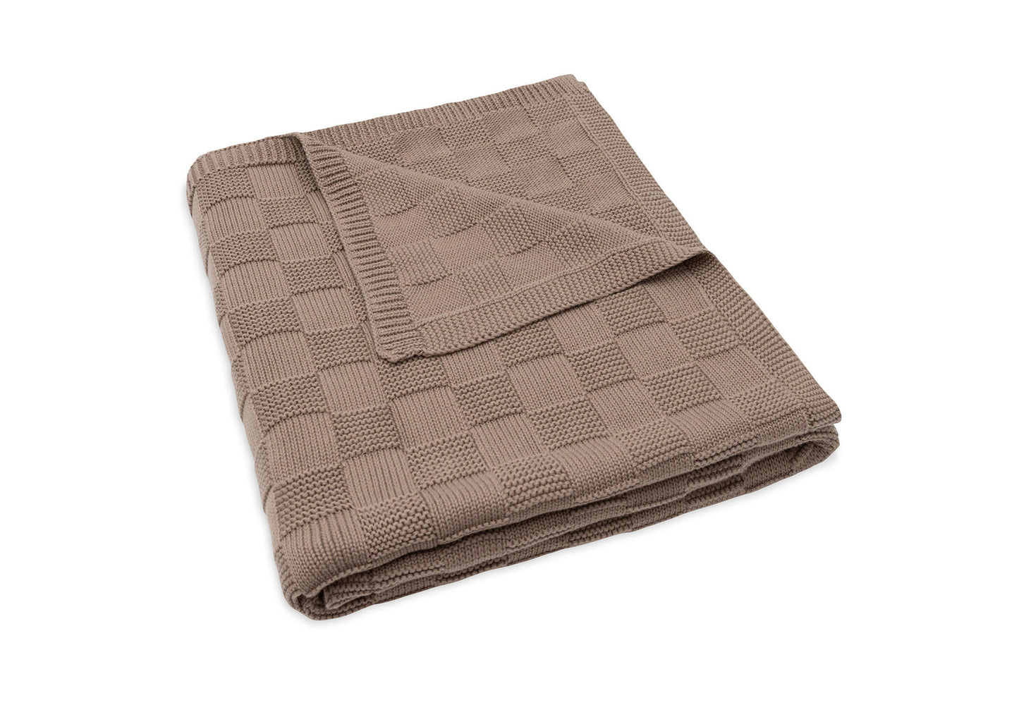Deken Ledikant 100x150cm - Box Knit Milky Coffee - GOTS