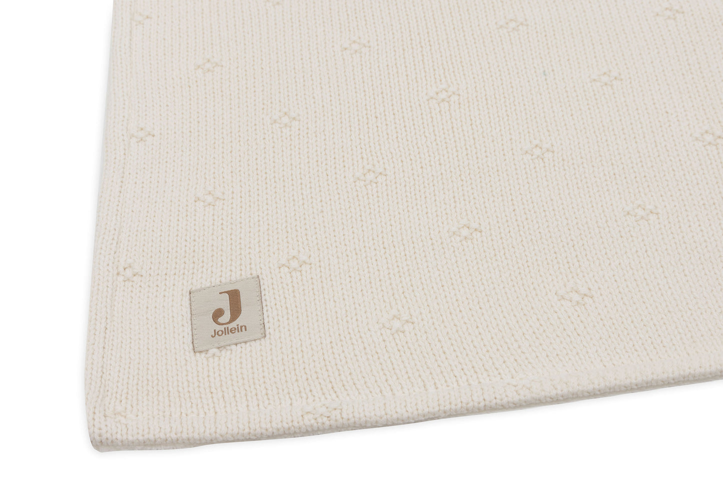 Blanket Cradle 75x100cm Cosy Knit - Ivory/Velvet