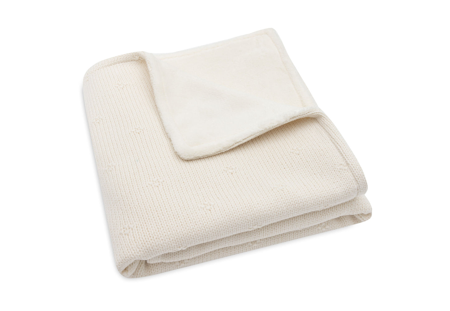 Blanket Cradle 75x100cm Cosy Knit - Ivory/Velvet