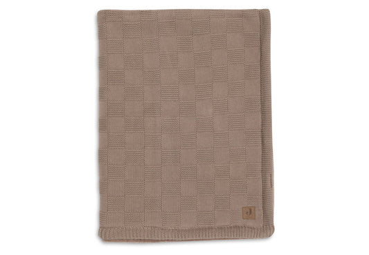 Deken Wieg 75x100cm Box Knit - Milky Coffee/Velvet - GOTS