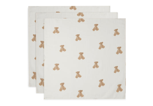 Hydrofiele Doek Small 70x70cm - Teddy Bear - 3 Stuks