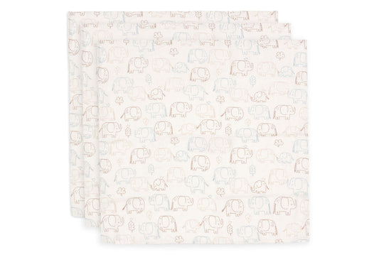 Hydrofiele Doek Small 70x70cm - Elephant Tales - 3 Stuks