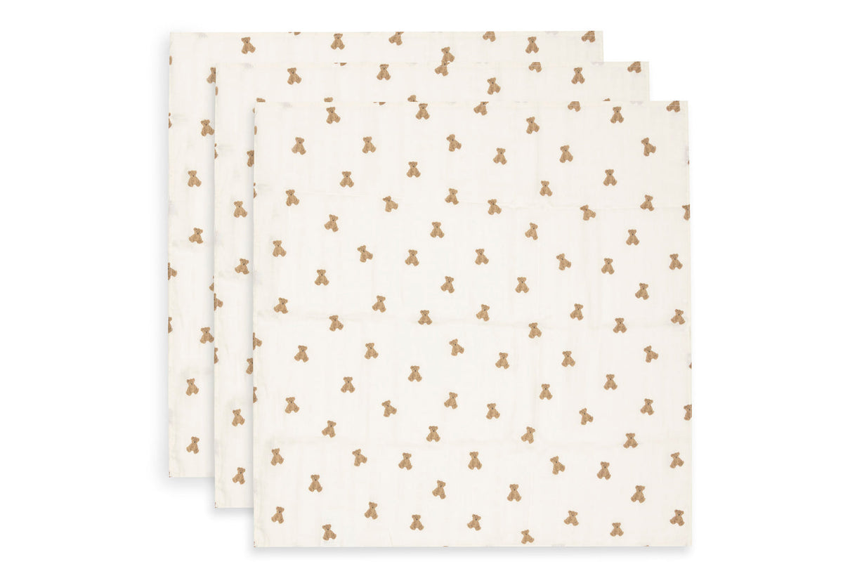 Hydrofiele Doek Small 70x70cm - Mini Teddy Bear - 3 Stuks