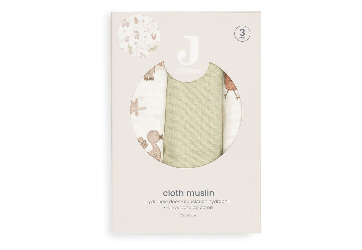 Hydrofiele Doek Small 70x70cm - Barn Buddies - 3 Stuks