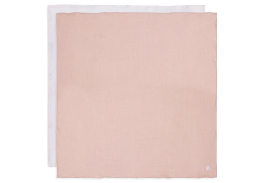 Hydrofiele Doek Large 115x115cm - Wild Rose/Ivory - 2 Stuks