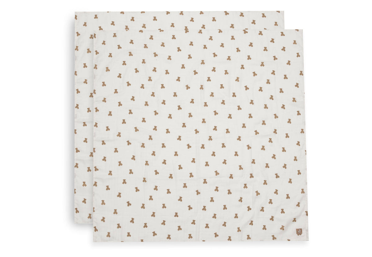 Hydrofiele Doek Large 115x115cm - Mini Teddy Bear - 2 Stuks